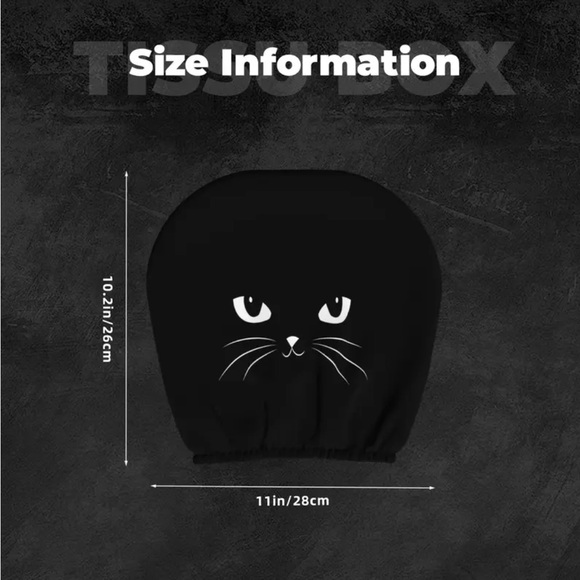 2pcs Black Cat Car Seat Headrest Covers NIP - Picture 6 of 7